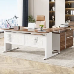 Tribesigns Desks*Industrial L - Shaped Desk, 63