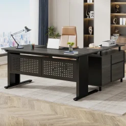 Tribesigns Desks*Industrial L - Shaped Desk, 63