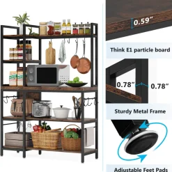 Tribesigns Baker's Racks|Baker's Racks*Kitchen Baker's Rack, 5-Tier Utility Storage Shelf with Hutch