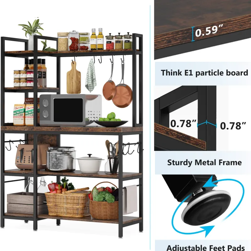 Tribesigns Baker's Racks|Baker's Racks*Kitchen Baker's Rack, 5-Tier Utility Storage Shelf with Hutch