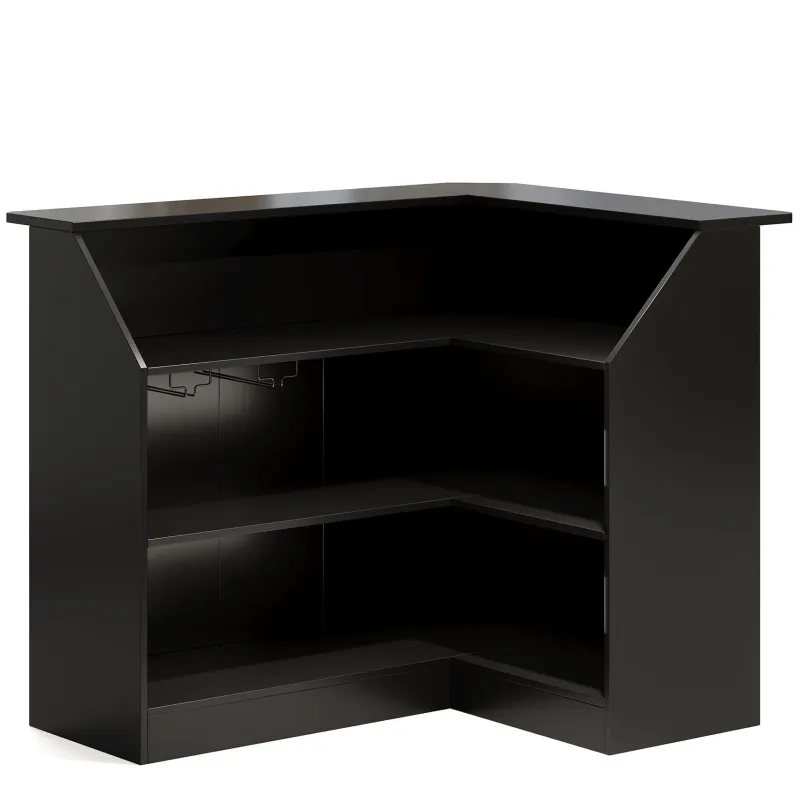 Tribesigns Bar Units*L - Shaped Bar Table, 4 - Tier Bar Cabinet Reception Desk