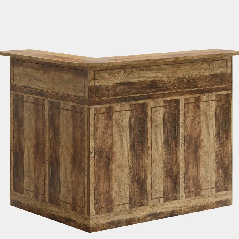 Tribesigns Bar Units*L - Shaped Bar Table, 4 - Tier Bar Cabinet Reception Desk