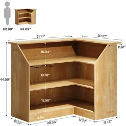 Tribesigns Bar Units*L - Shaped Bar Table, 4 - Tier Bar Cabinet Reception Desk