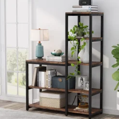 Tribesigns Etagere|Etagere*Ladder Bookshelf, 5-Tier Etagere Bookcase Display Rack for Home Office