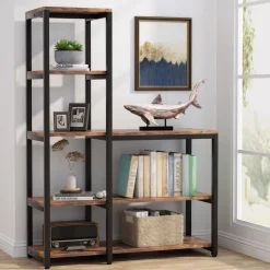 Tribesigns Etagere|Etagere*Ladder Bookshelf, 5-Tier Etagere Bookcase Display Rack for Home Office