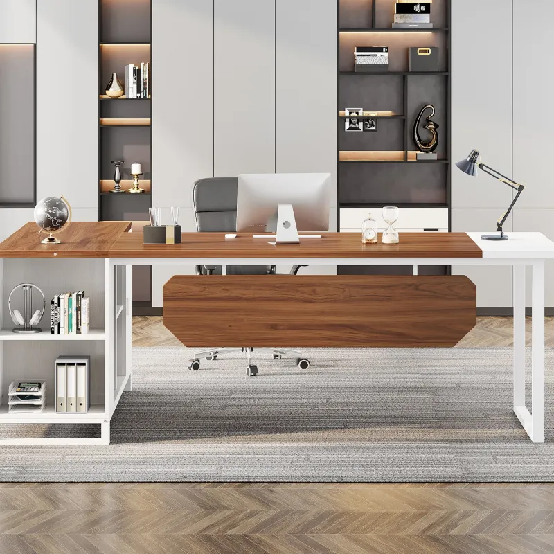 Tribesigns Desks*Large L - Shaped Desk, 70.87" Executive Desk with 55" File Cabinet