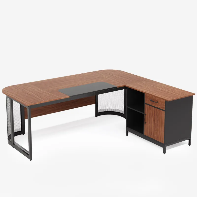 Tribesigns Desks*Large L-Shaped Desk, 63" Executive Desk with 31" Drawer Cabinet