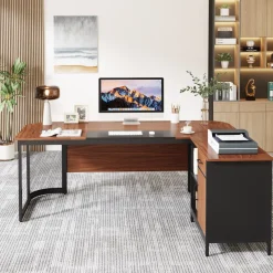 Tribesigns Desks*Large L-Shaped Desk, 63