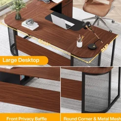 Tribesigns Desks*Large L-Shaped Desk, 63