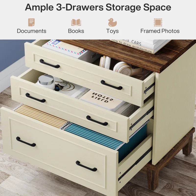 Tribesigns File Cabinets|File Cabinets*Lateral File Cabinet, 3 - drawer Filing Cabinet For A4/letter/legal Size