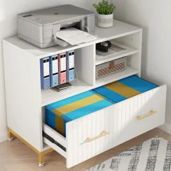 Tribesigns Printer Stands|Printer Stands*Lateral File Cabinet Printer Stand with Drawer & Open Storage Spaces