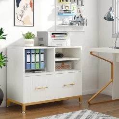 Tribesigns Printer Stands|Printer Stands*Lateral File Cabinet Printer Stand with Drawer & Open Storage Spaces