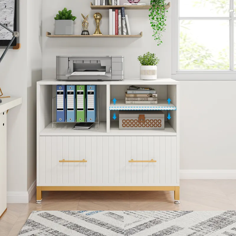 Tribesigns Printer Stands|Printer Stands*Lateral File Cabinet Printer Stand with Drawer & Open Storage Spaces