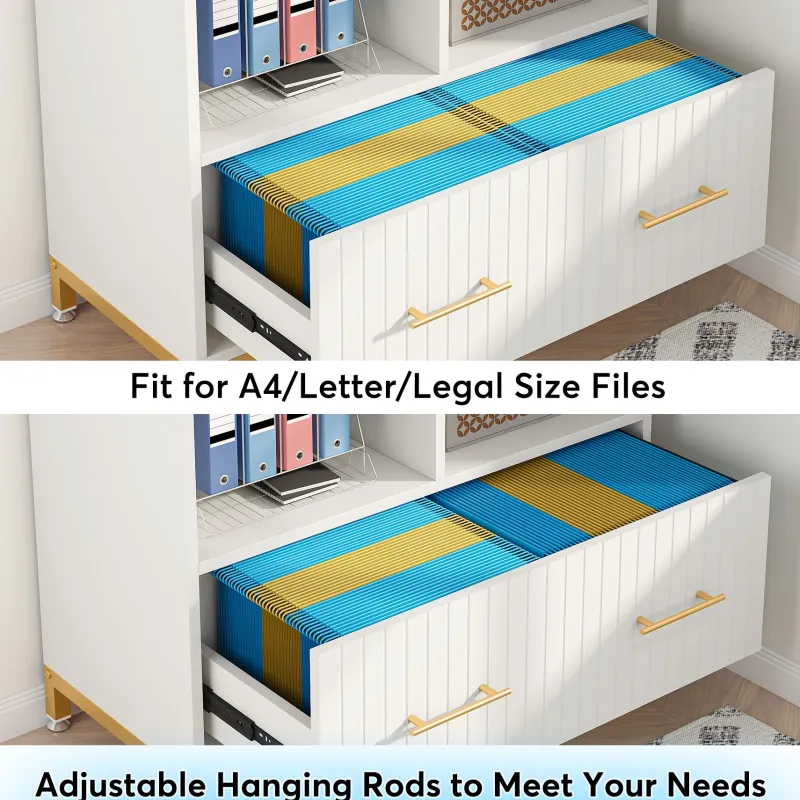 Tribesigns Printer Stands|Printer Stands*Lateral File Cabinet Printer Stand with Drawer & Open Storage Spaces