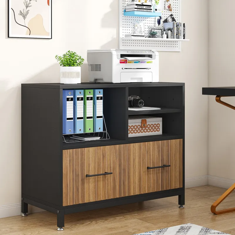 Tribesigns Printer Stands|Printer Stands*Lateral File Cabinet Printer Stand with Drawer & Open Storage Spaces
