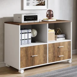 Tribesigns Printer Stands|Printer Stands*Lockable File Cabinet Printer Stand with Drawers & Caster