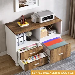 Tribesigns Printer Stands|Printer Stands*Lockable File Cabinet Printer Stand with Drawers & Caster