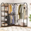 Tribesigns Closet Organizers|Clothes & Garment Racks*L-Shaped Clothes Rack, Corner Garment Rack with Storage Shelves