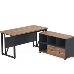 Tribesigns Desks*L-Shaped Desk, 55" Executive Desk Computer Table and 43" File Cabinet