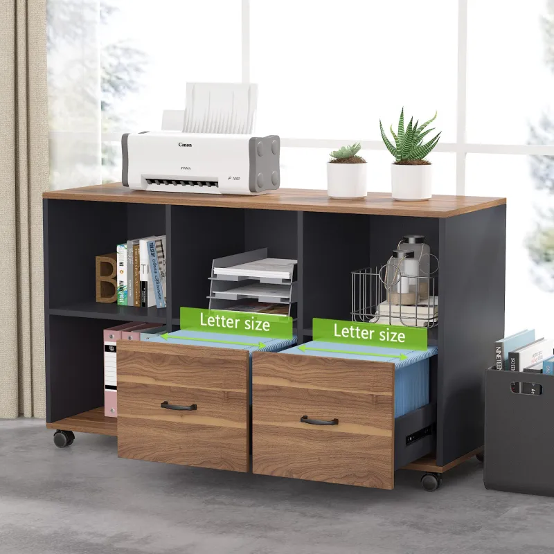 Tribesigns Desks*L-Shaped Desk, 55" Executive Desk Computer Table and 43" File Cabinet