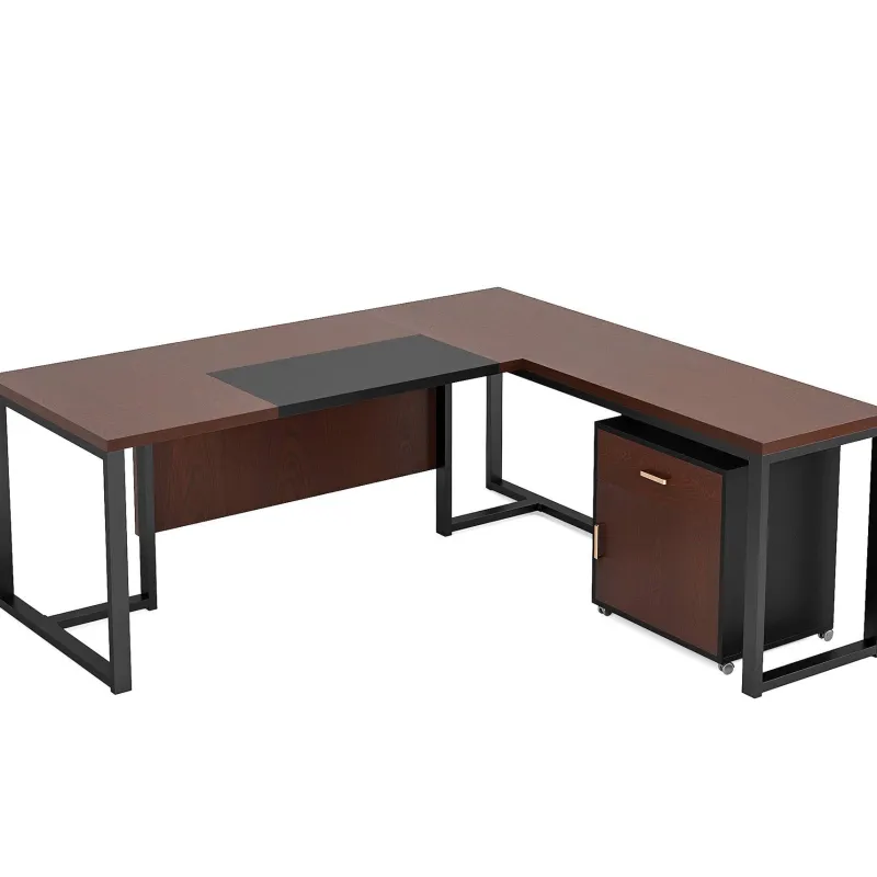 Tribesigns Desks*L-Shaped Desk, 70.8’’ Executive Desk with Mobile File Cabinet