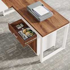 Tribesigns Desks*L-Shaped Desk, 70.8’’ Executive Desk with Mobile File Cabinet