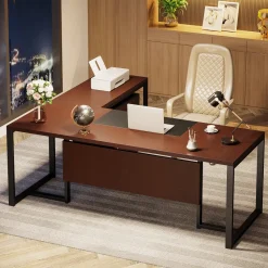 Tribesigns Desks*L-Shaped Desk, 70.8’’ Executive Desk with Mobile File Cabinet