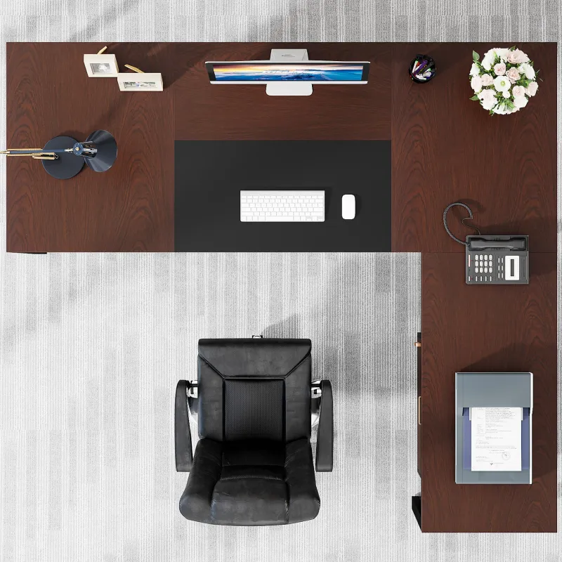Tribesigns Desks*L-Shaped Desk, 70.8’’ Executive Desk with Mobile File Cabinet