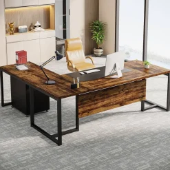 Tribesigns Desks*L-Shaped Desk, 70.8’’ Executive Desk with Mobile File Cabinet