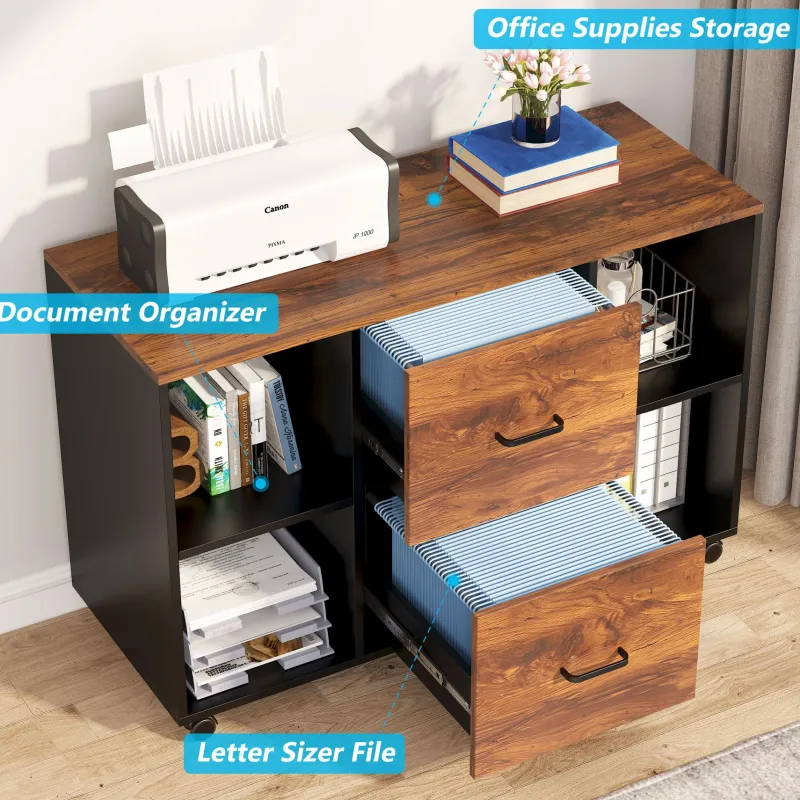 Tribesigns Desks*L-Shaped Desk, 55" Office Desk with 40" Mobile File Cabinet