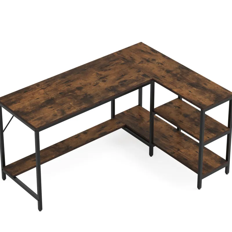 Tribesigns Desks*L-Shaped Desk, Reversible Corner Computer Desk with Storage Shelves