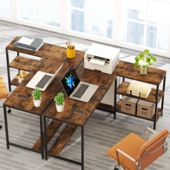 Tribesigns Desks*L-Shaped Desk, Reversible Corner Computer Desk with Storage Shelves