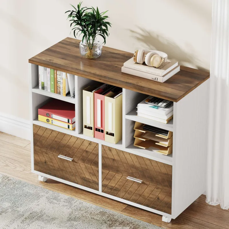 Tribesigns Desks*L-Shaped Executive Desk, 63" Computer Desk with Mobile File Cabinet