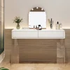 Tribesigns Makeup Vanities*Makeup Vanity, 38" Makeup Dressing Table with 2 Drawers & Acrylic Legs(Without Mirror)