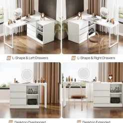 Tribesigns Makeup Vanities*Makeup Vanity, Dressing Table With 3 Drawers And Storage Shelves