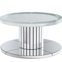 Tribesigns Coffee Tables*Mirrored Coffee Table, 29.5" Center Table 2 - Tier Snack Table