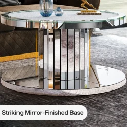 Tribesigns Coffee Tables*Mirrored Coffee Table, 29.5