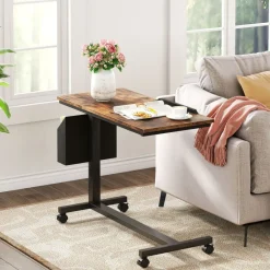 Tribesigns End & Side Tables*Mobile C Table, Height Adjustable End Table Sofa Snack Table