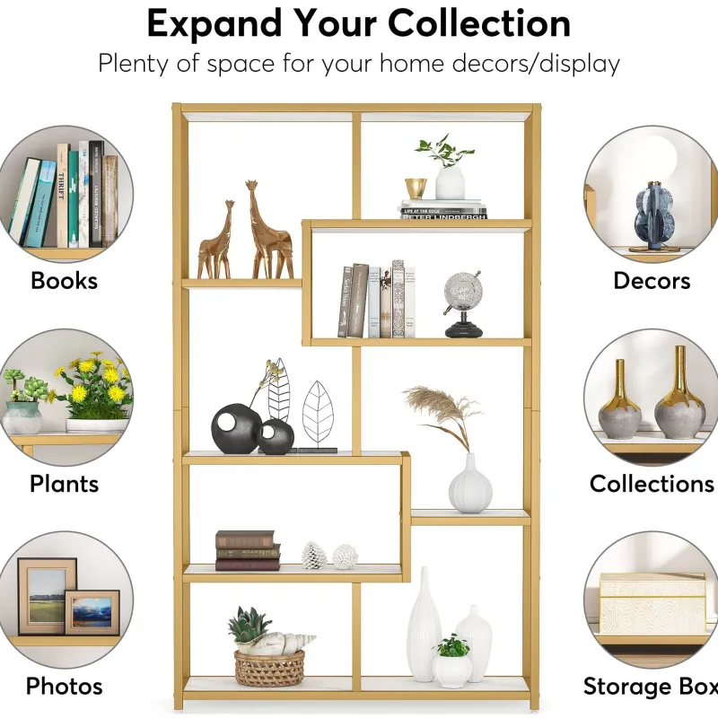 Tribesigns Bookcases & Bookshelves|Bookcases & Bookshelves*Modern Bookshelf, 8 - Open Shelf Etagere Bookcase Storage Organizer