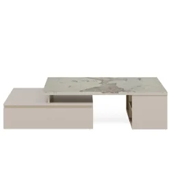 Tribesigns Coffee Tables*Modern Coffee Table, Extendable Tabletop Center Table with 4 Drawers & Storage Shelf