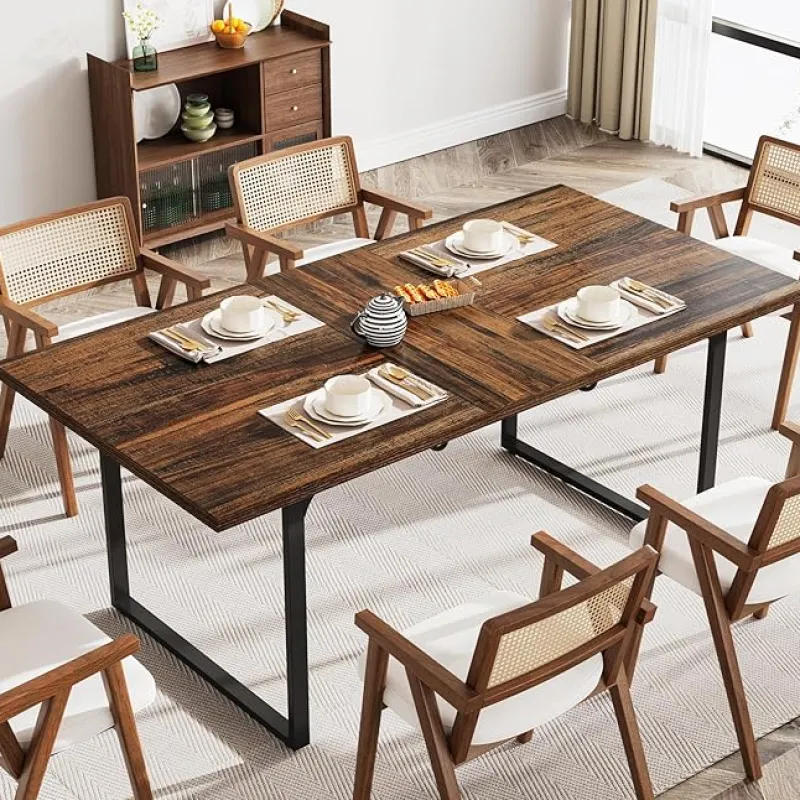 Tribesigns Dining Tables*Modern Dining Table, 63" - 78" Extendable Kitchen Table for 6 - 8