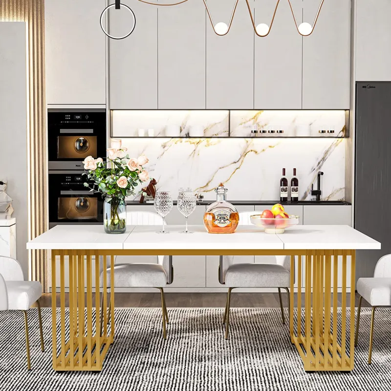 Tribesigns Dining Tables*Modern Dining Table, 70.8 Inches Kitchen Table for 6-8 People