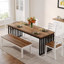 Tribesigns Dining Tables*Modern Dining Table, 78.74 inches Sturdy Kitchen Table