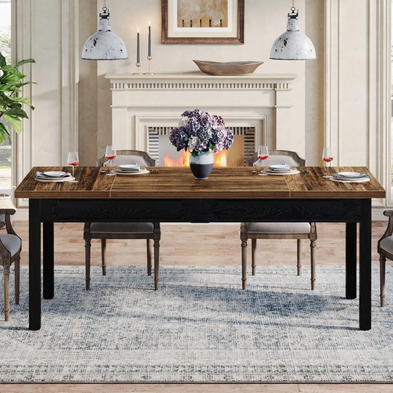 Tribesigns Dining Tables*Modern Dining Table, 63" Kitchen Table For 4 - 6 People