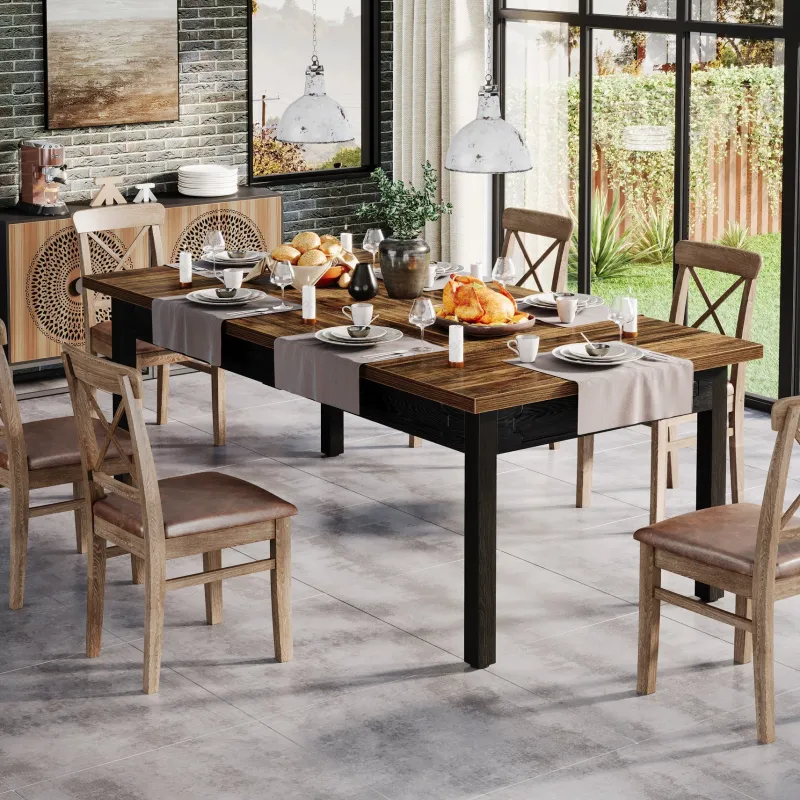 Tribesigns Dining Tables*Modern Dining Table, 63" Kitchen Table For 4 - 6 People