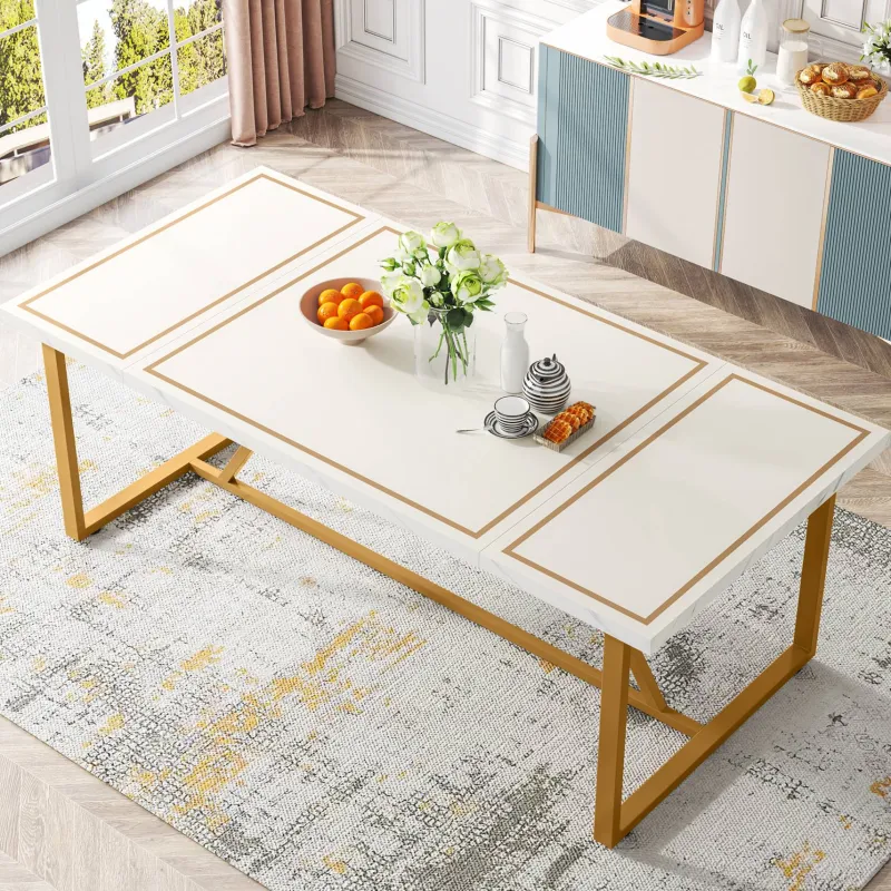 Tribesigns Dining Tables*Modern Dining Table, 70.9" Rectangle Dinner Table for 6-8 People