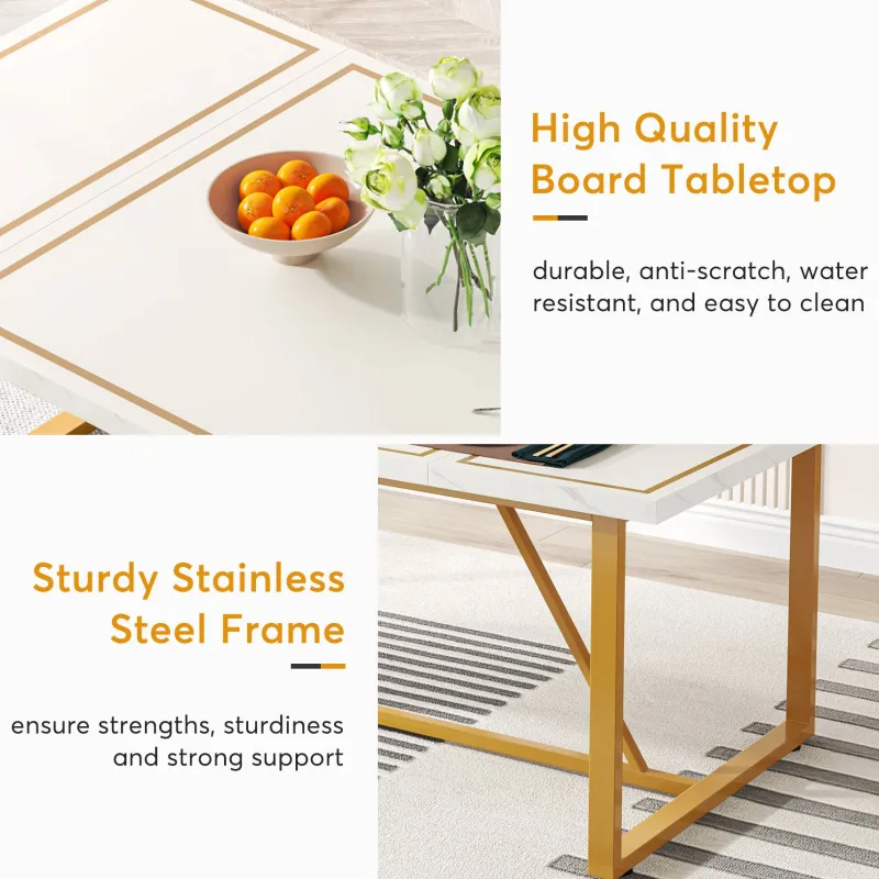 Tribesigns Dining Tables*Modern Dining Table, 70.9" Rectangle Dinner Table for 6-8 People