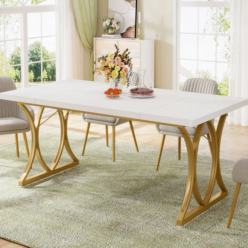 Tribesigns Dining Tables*Modern Dining Table, Rectangle Kitchen Table Dinner Table for 6 People