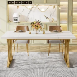 Tribesigns Dining Tables*Modern Dining Table, Rectangle Kitchen Table Dinner Table for 6 People