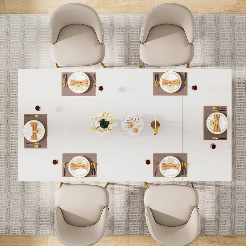 Tribesigns Dining Tables*Modern Dining Table, Rectangle Kitchen Table Dinner Table for 6 People